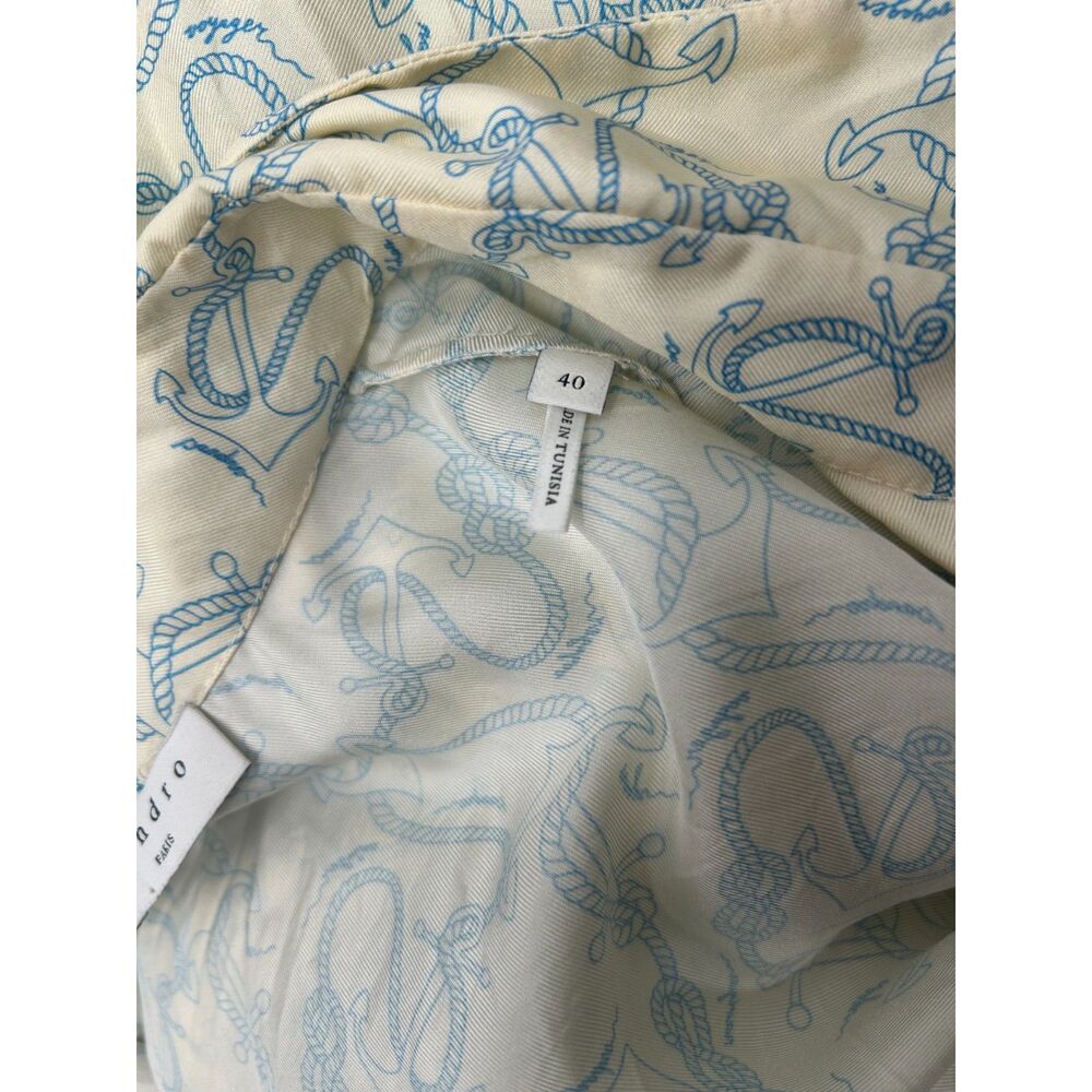 Sandro Paris Rozie Ecru Dress Women's Silk Beige Shift Size 40 - Picture 5 of 11